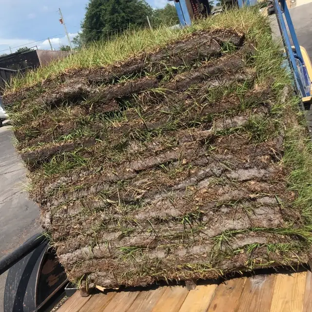 Pallet of fresh sod ready to lay